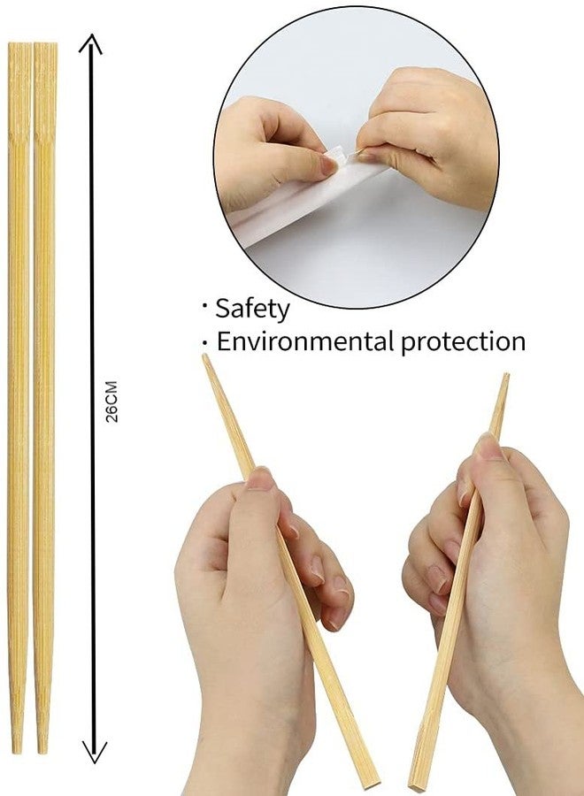 DEERA Bamboo Wooden Chopsticks - 10 Inch - Individually Wrapped - Pack of 50 Pairs - Image 2